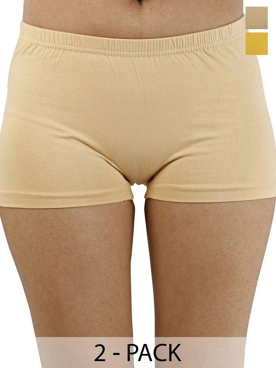 Diving Deep Pack Of 2 Boy Shorts Briefs 9Skin&YellowFullPanty_5__S