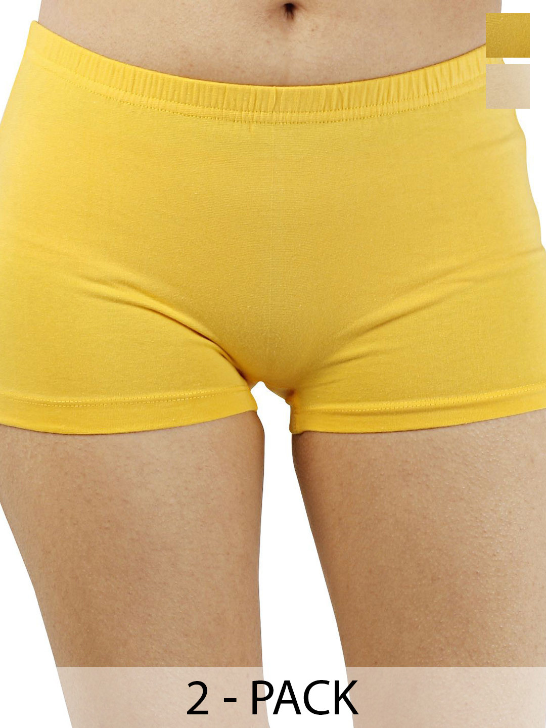 Diving Deep Pack Of 2  Mid-Rise Boy Shorts Briefs FULL PANTY_Y S _LARGE