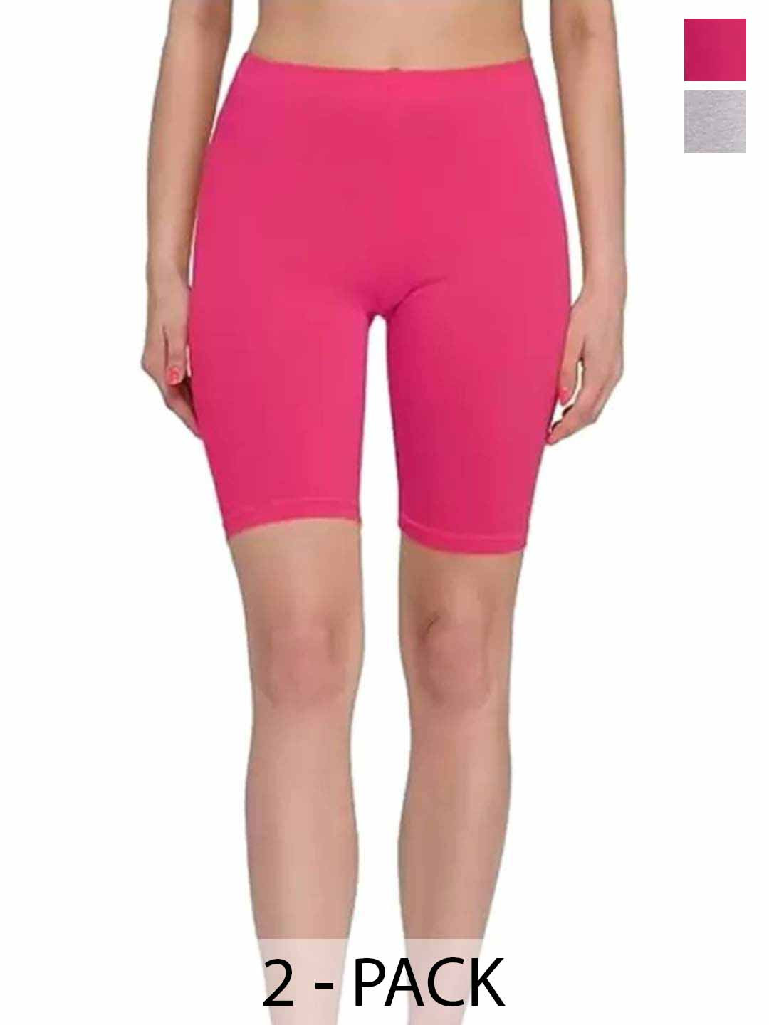 Diving Deep Pack Of 2 Boy Shorts Briefs 42_7Grey Dark PinkShorts 2 PC__S