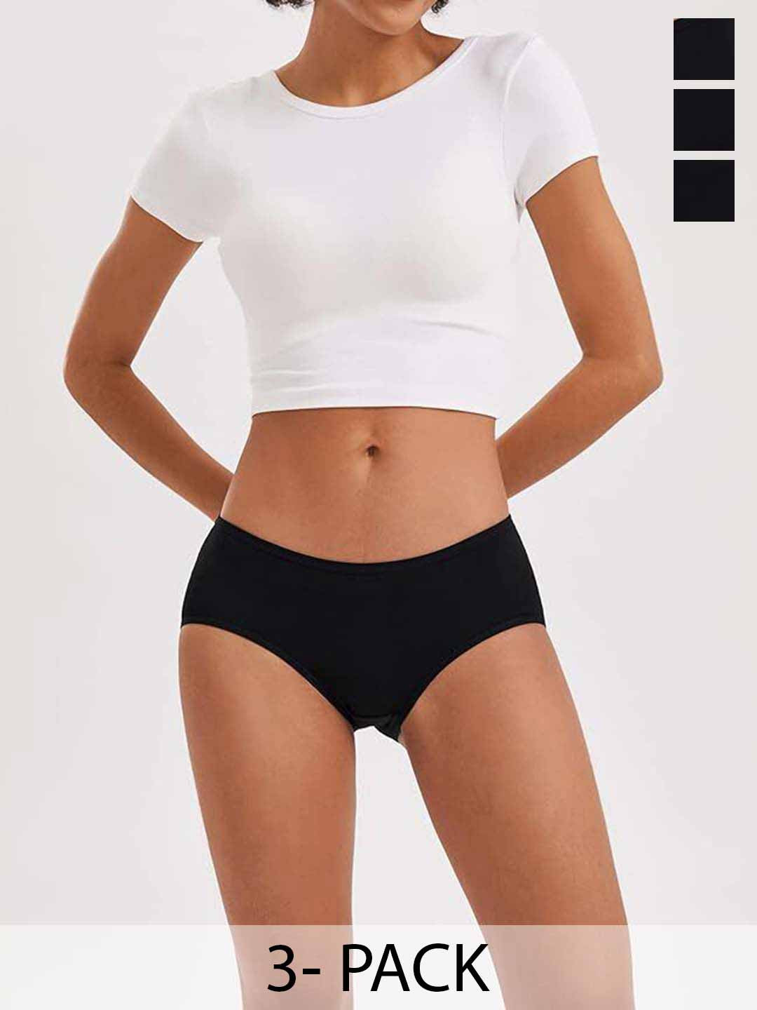 Diving Deep Pack Of 3 Mid-Rise Hipster Briefs 5_6New Panttis 3 Pack__M