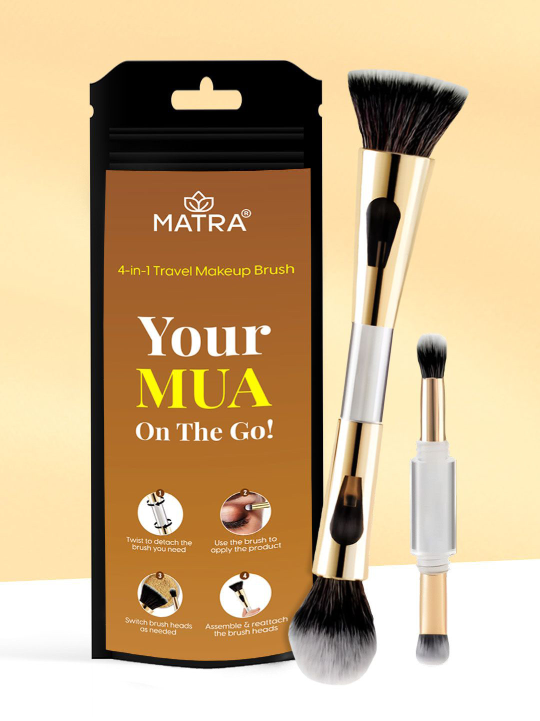 MATRA 4 In 1 Travel Makeup Brush