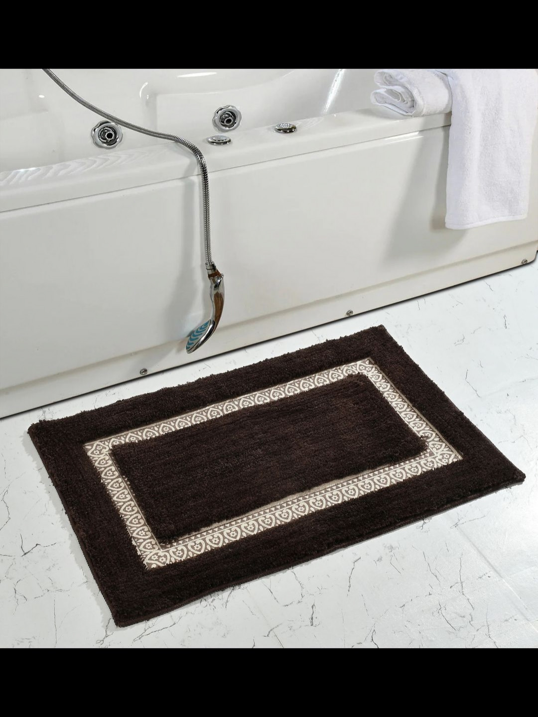 MAA HOME CONCEPT Brown & White Printed Anti-Skid Doormat