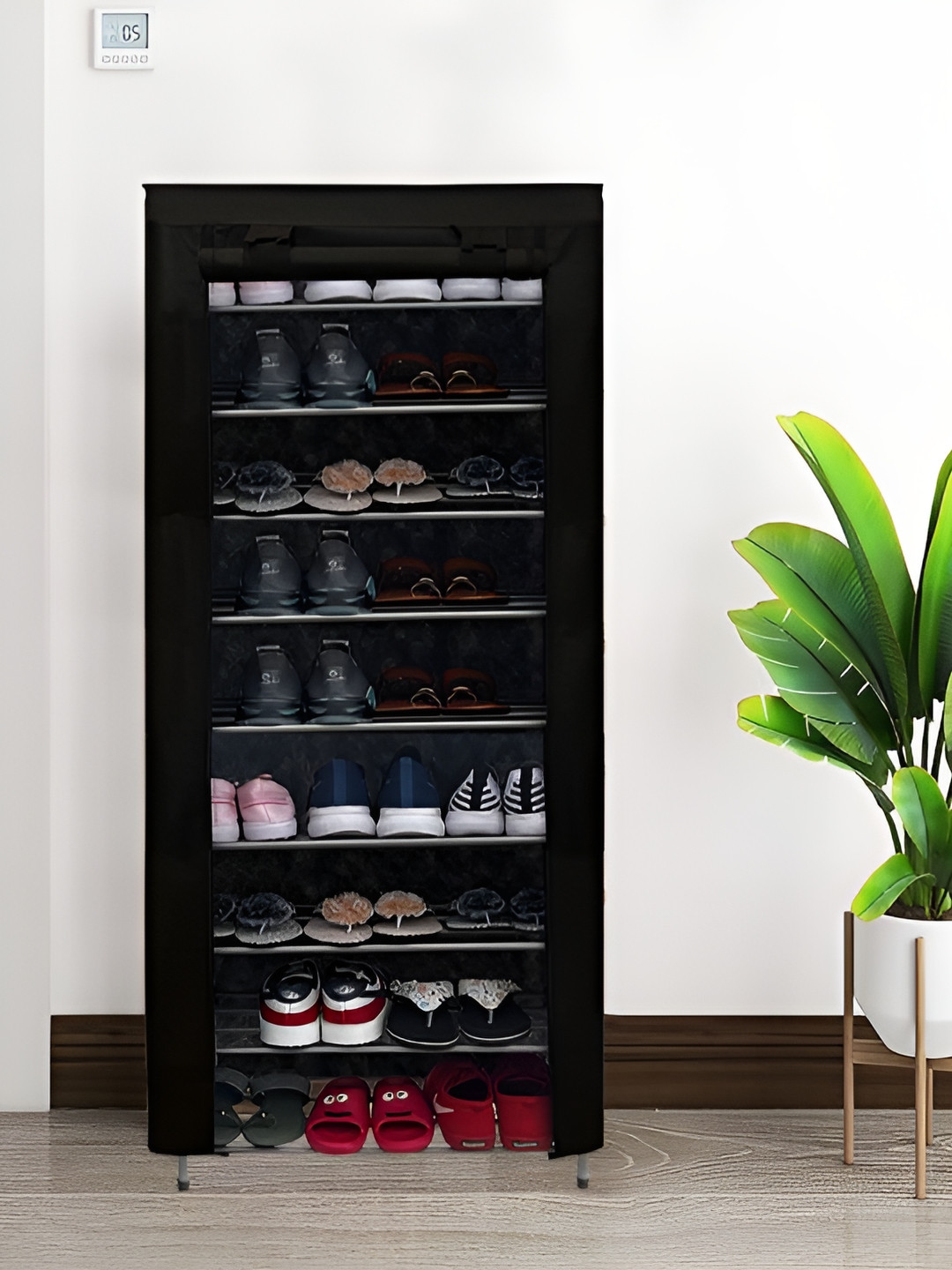 Rmerchants Black 9-Tier Shoe Rack