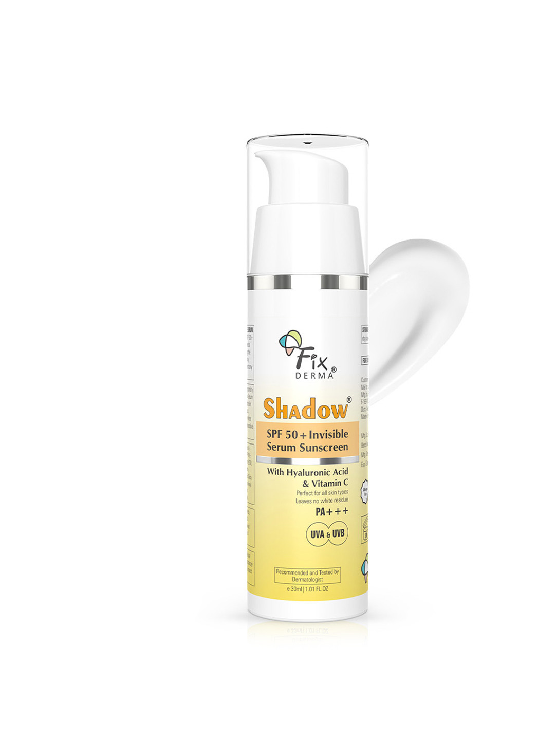 FIXDERMA Shadow SPF 50 Invisible Serum Sunscreen With Hyaluronic Acid  - 30ml