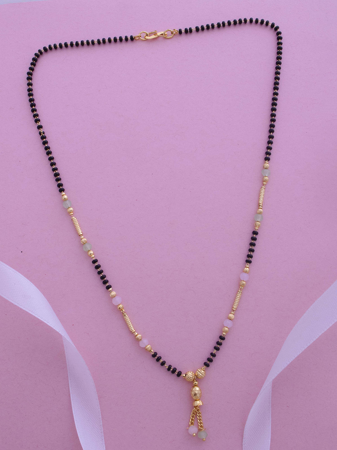 Ramdev Art Fashion Jwellery Gold-Plated Moalisa Crystals and Beads Mangalsutra