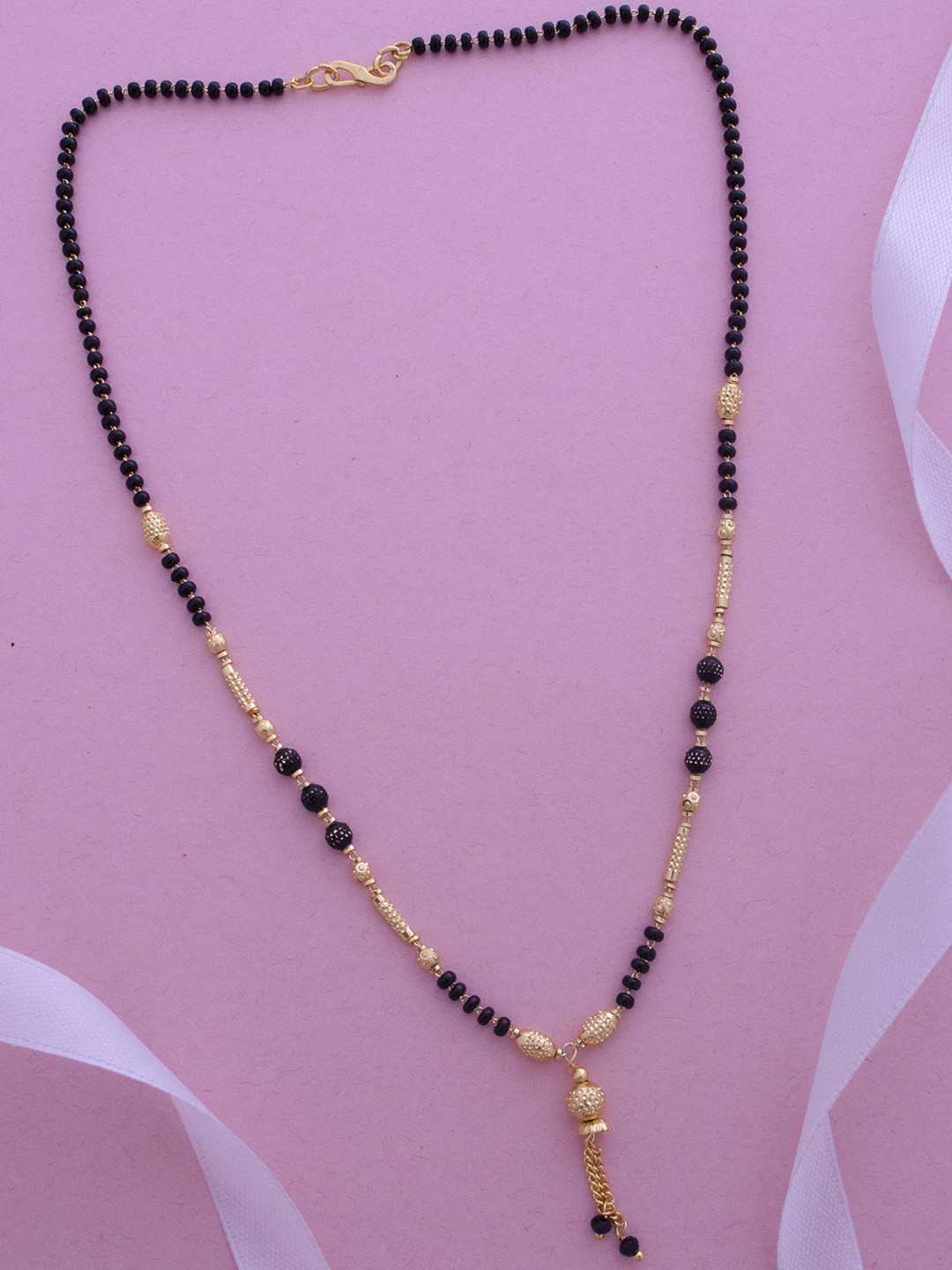 Ramdev Art Fashion Jwellery Gold-Plated AD Diamond & Beads Mangalsutra