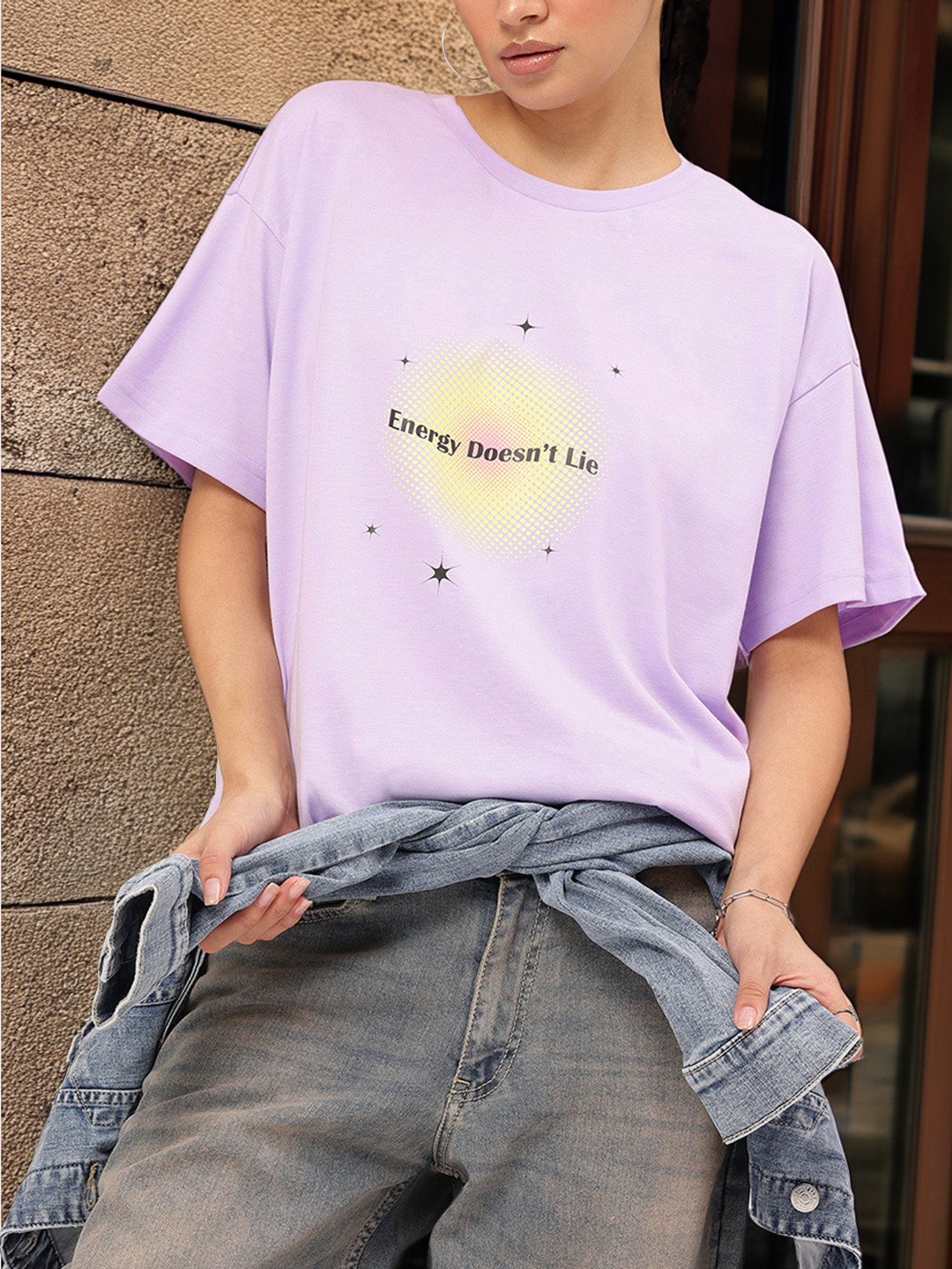 glitchez Cute Couture Printed Oversized T-shirt