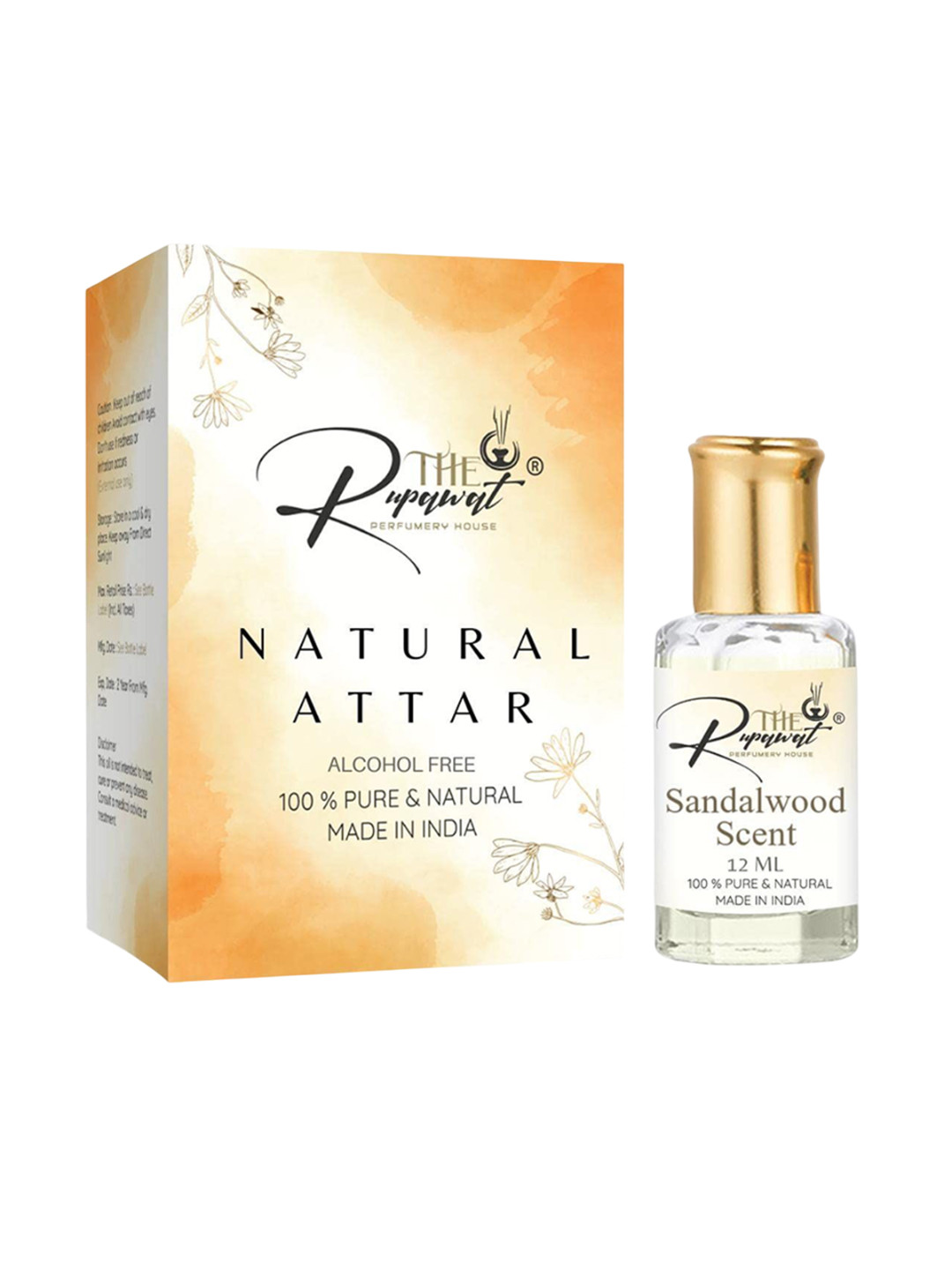 THE RUPAWAT Perfumery House Sandalwood Scent Natural & Alcohol Free Attar - 12 ml