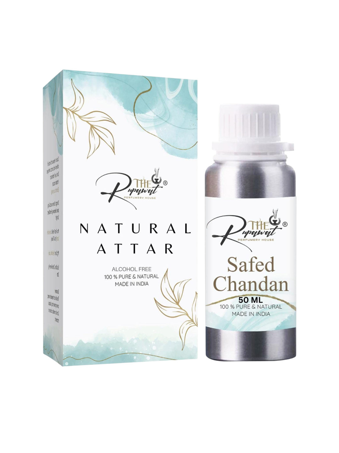 THE RUPAWAT Perfumery House Safed Chandan 100% Pure & Natural Alcohol-Free Attar - 50 ml