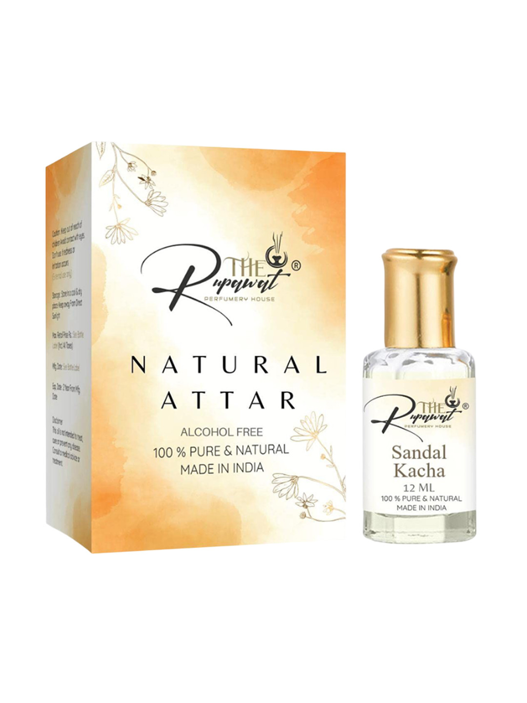 THE RUPAWAT Perfumery House Sandal Kacha Natural & Alcohol Free Attar - 12 ml