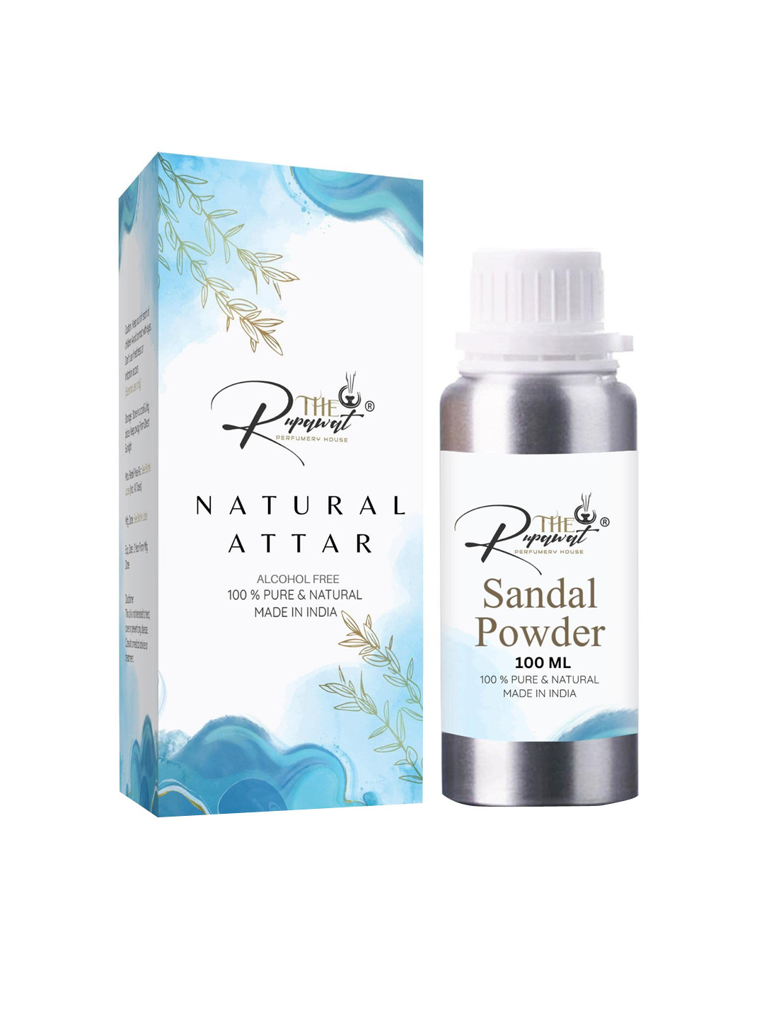 THE RUPAWAT Perfumery House Sandal Powder 100% Pure & Natural Alcohol Free Attar - 100ml