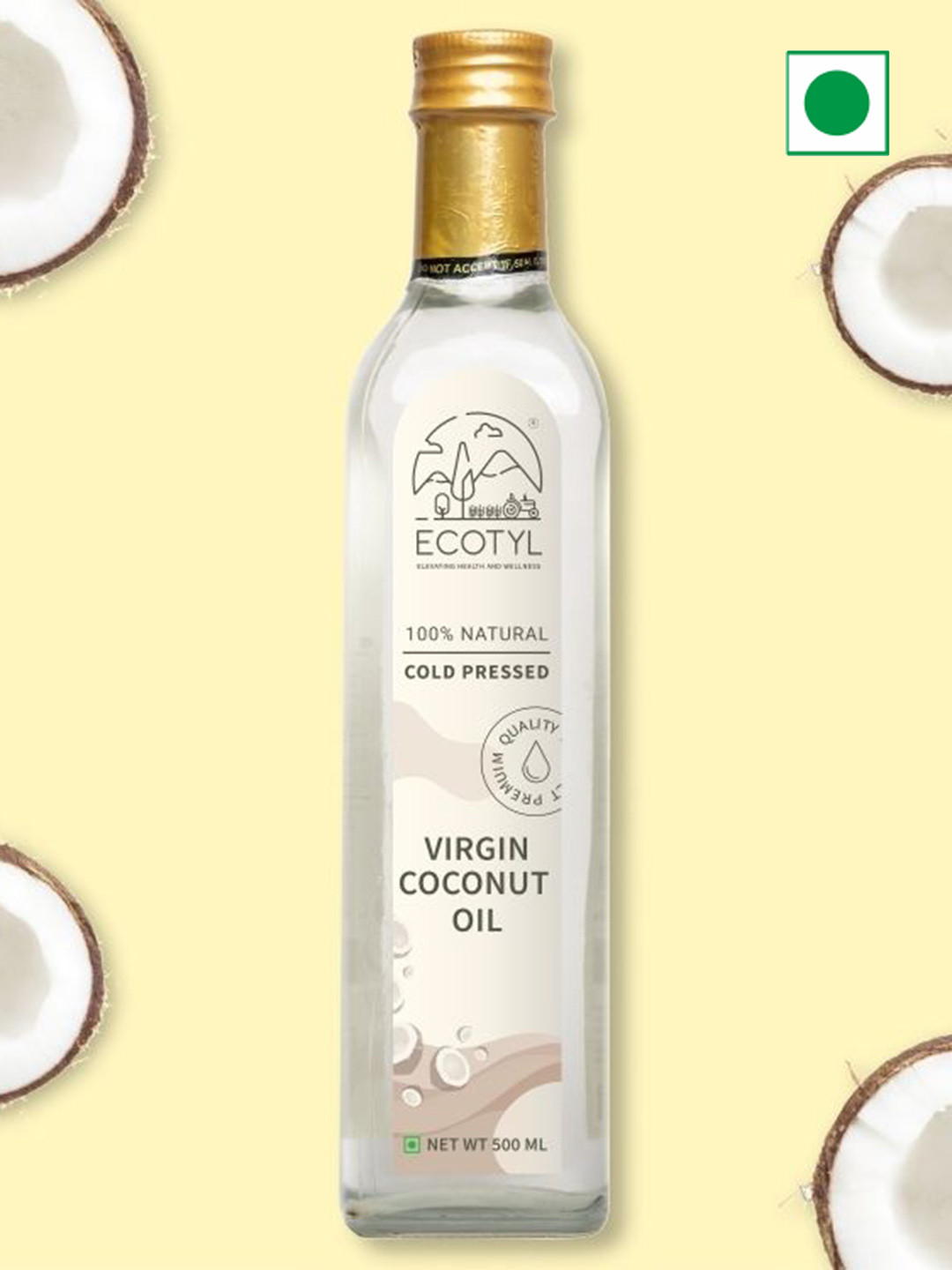 Ecotyl Cold-Pressed Virgin Coconut Oil Kachi Ghani 500 ml