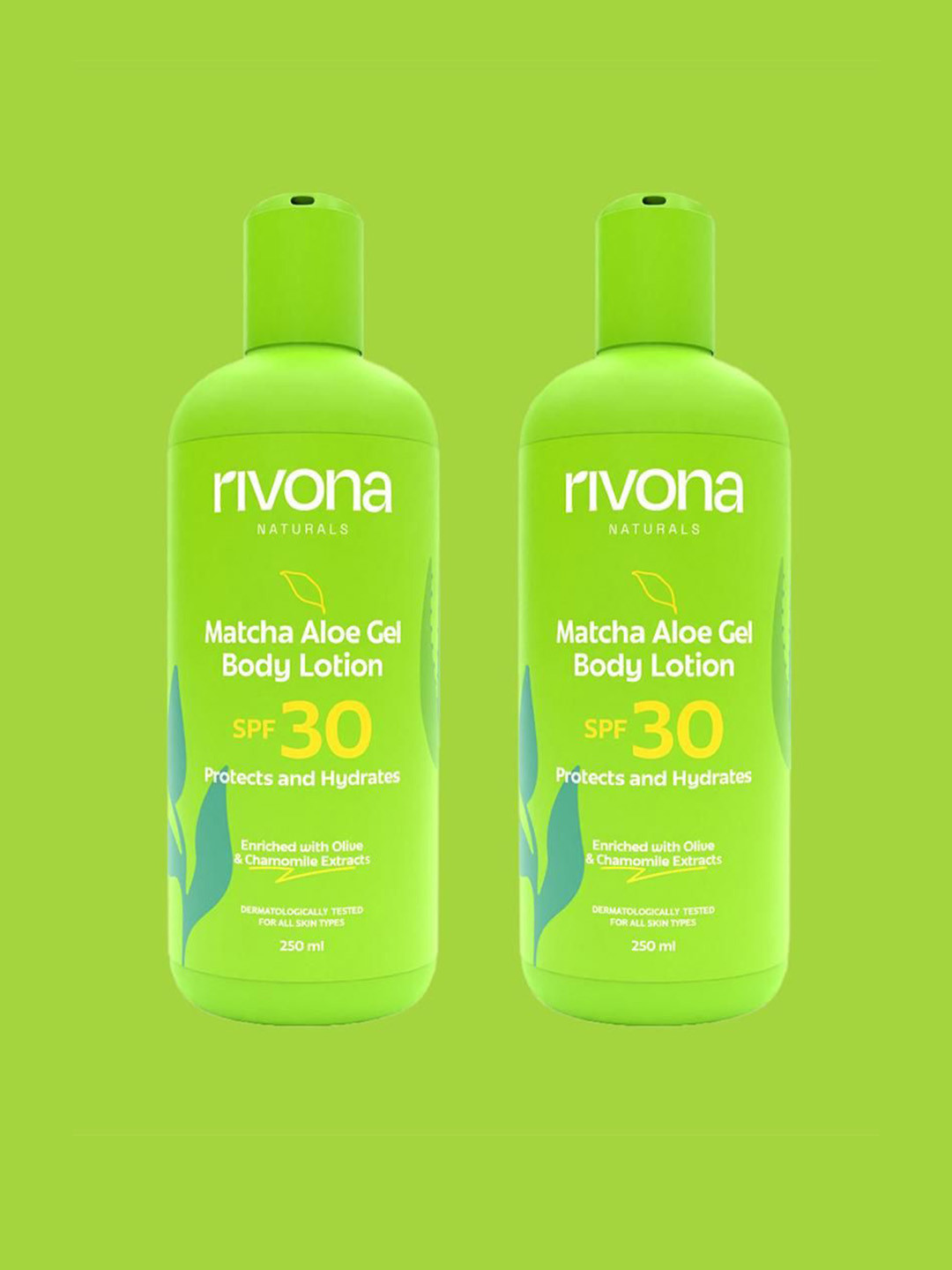 Rivona Naturals Set Of 2 Matcha Aloe Gel SPF 30 Body Lotion - 250ml Each