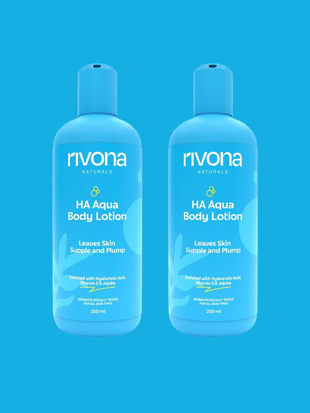 Rivona Naturals Set Of 2 HA Aqua Body Lotion with Hyaluronic Acid & Vitamin E - 250ml Each