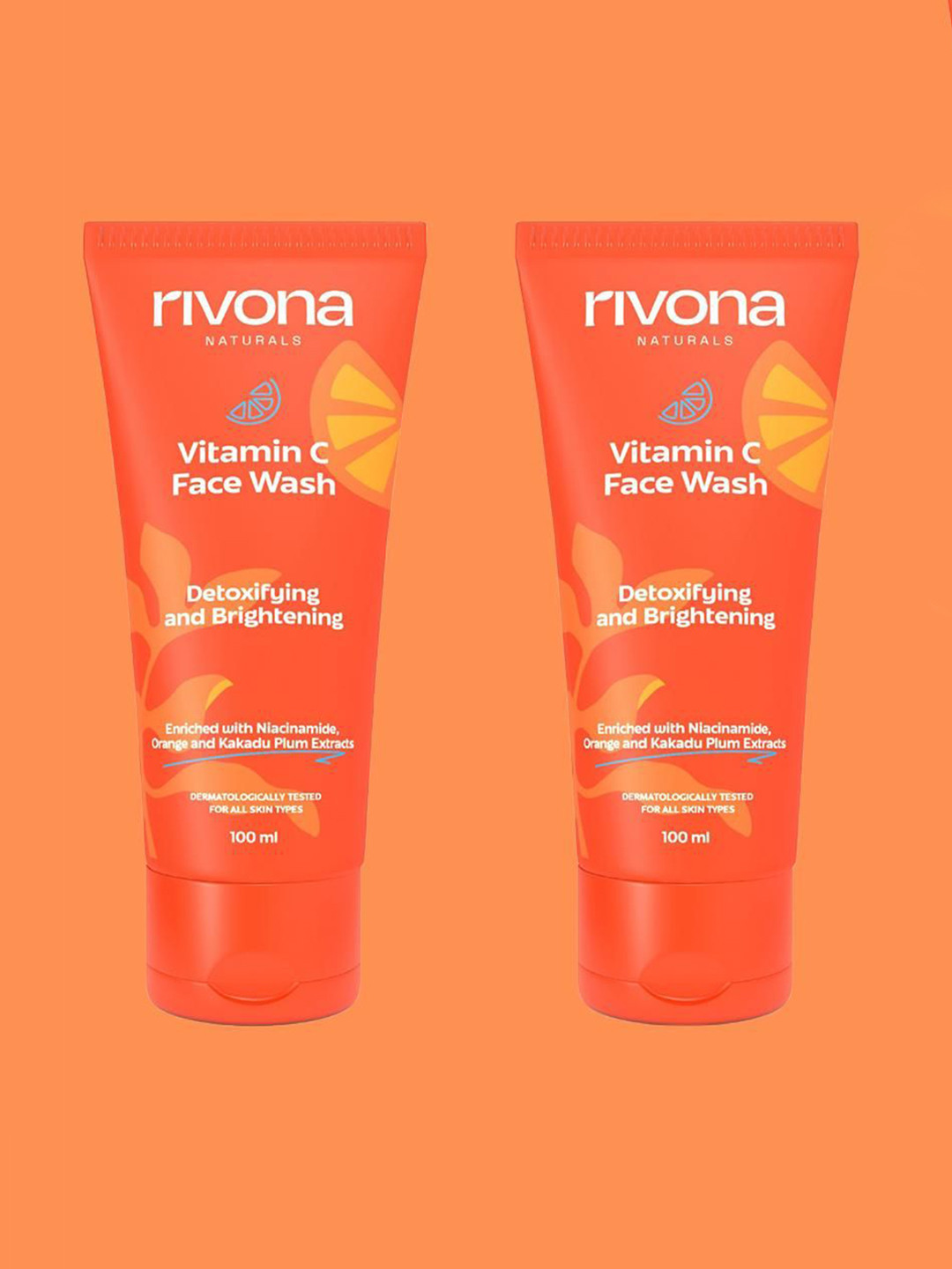 Rivona Naturals Set Of 2 Vitamin C Facewash With Niacinamide For Deep Cleanse - 100ml Each