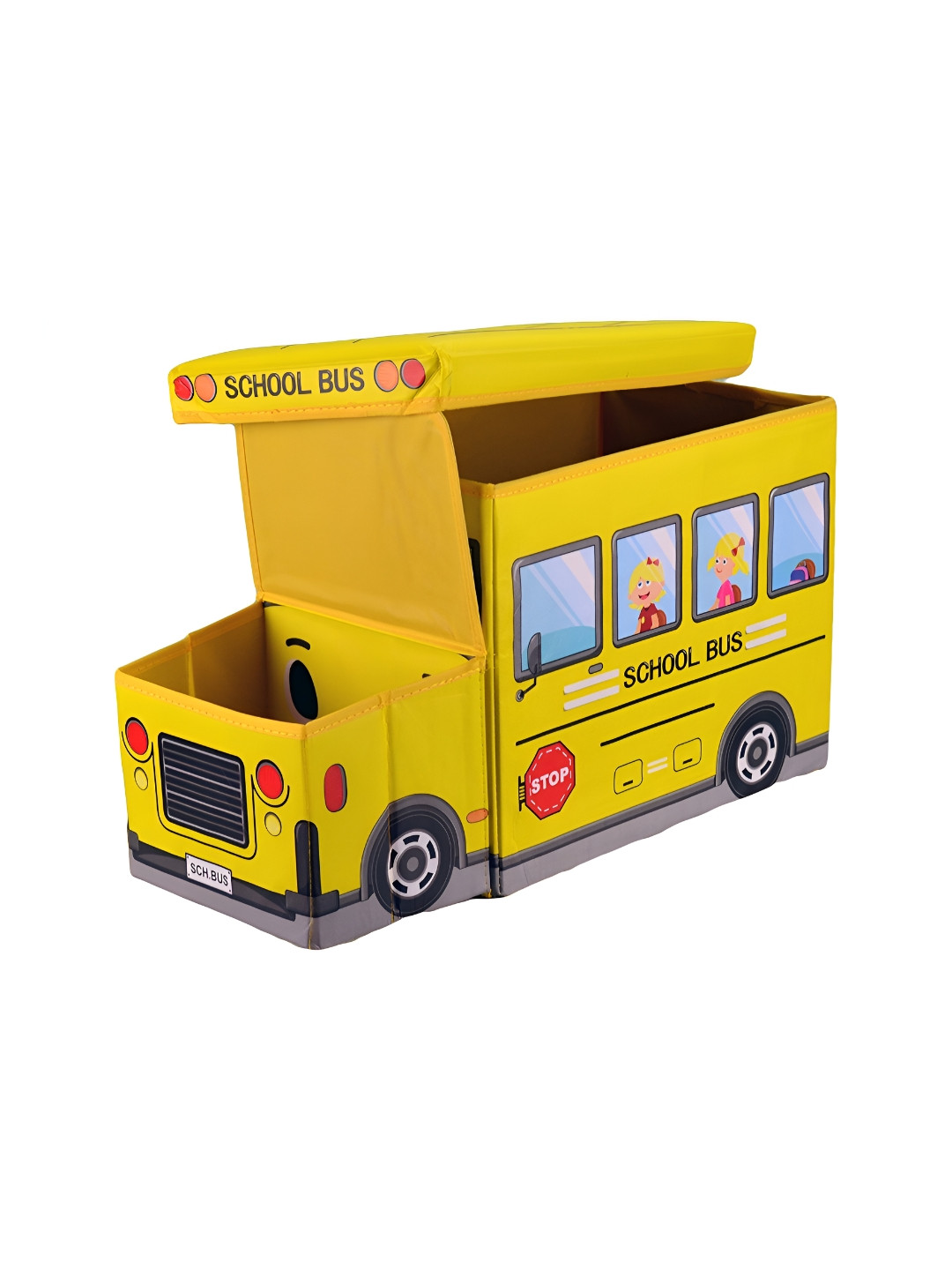 Inditradition Yellow & Red Printed Super Strong Foldable Storage Box With Lid Organiser