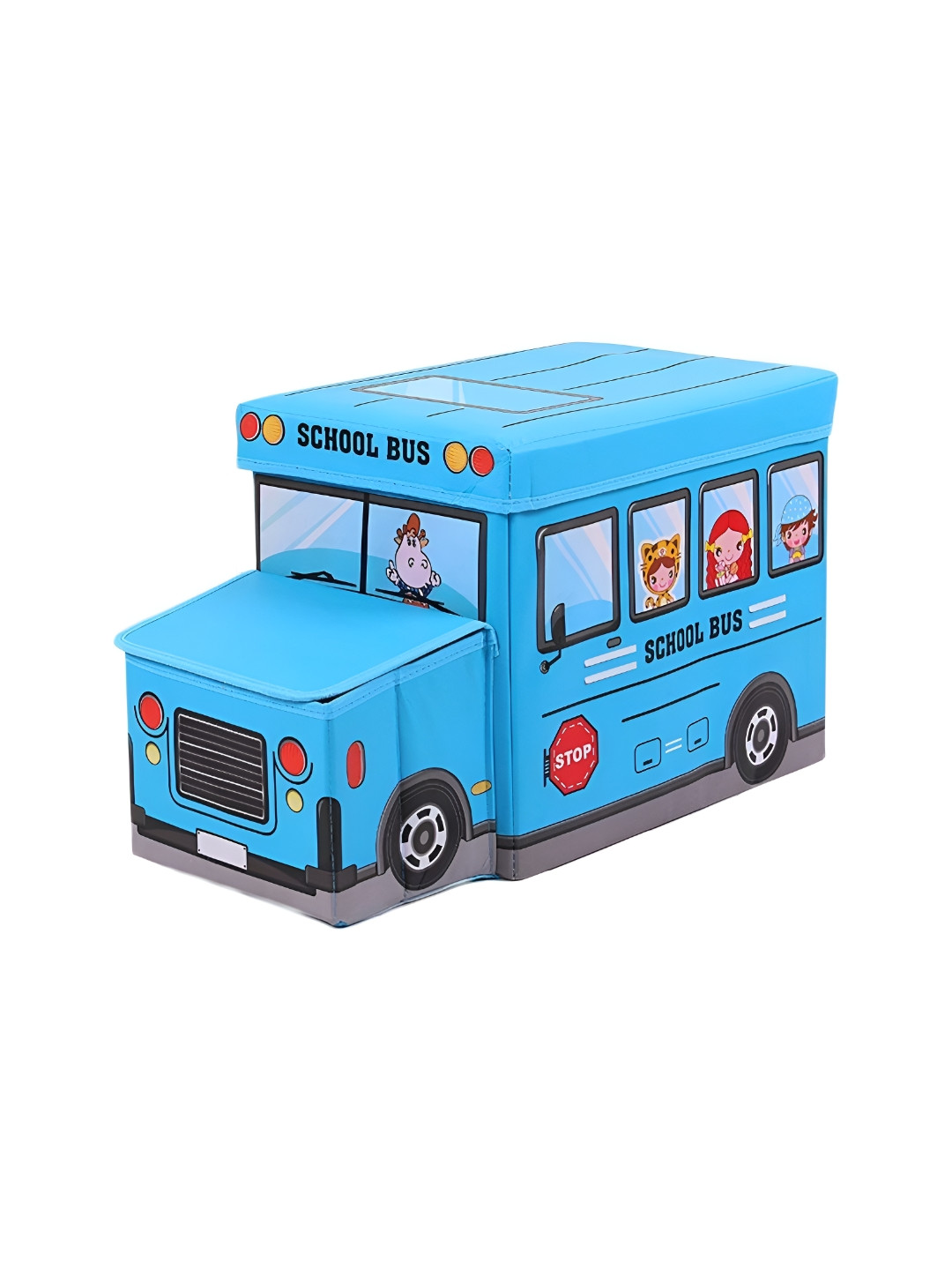 Inditradition Blue & Red Printed Super Strong Foldable Storage Box with Lid Organiser