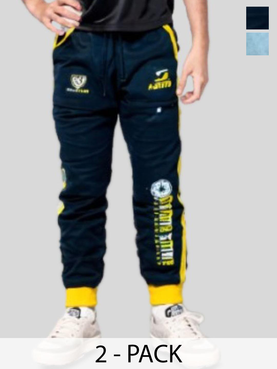 Seyor Kids Pack Of 2 Graphic Printed Pure Cotton Joggers