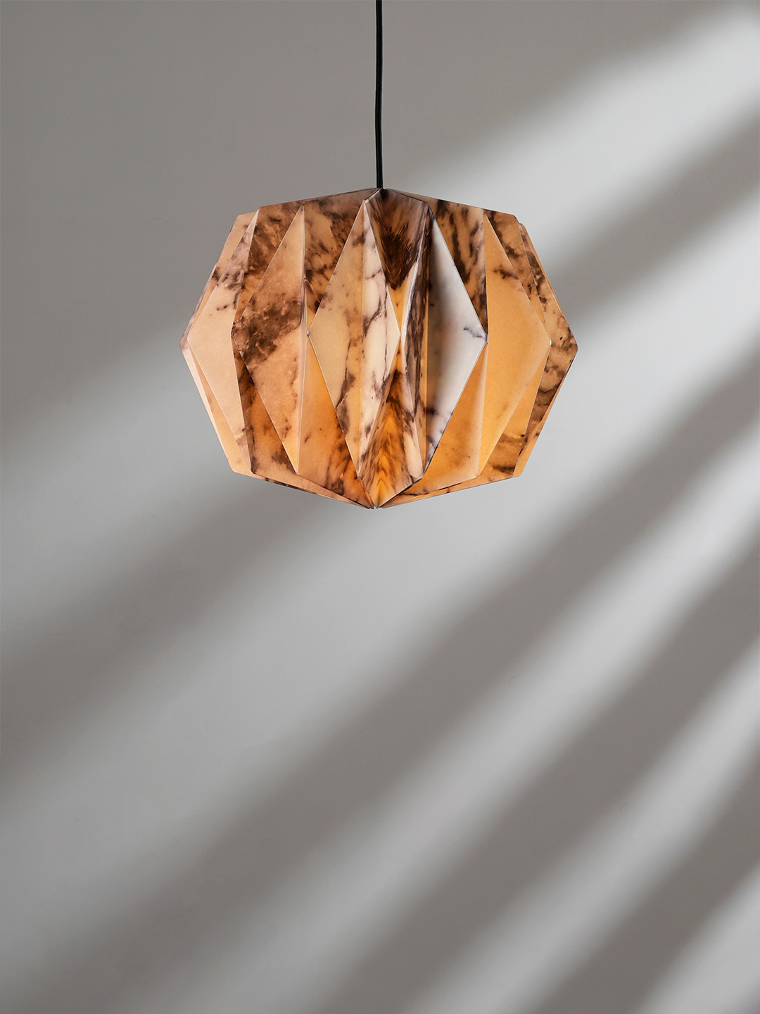FIG Marble Print Paper Sphere Pendant Lamp