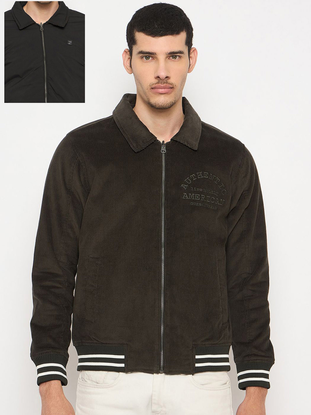 Duke Men Corduroy with Embroidered Reversible Jacket