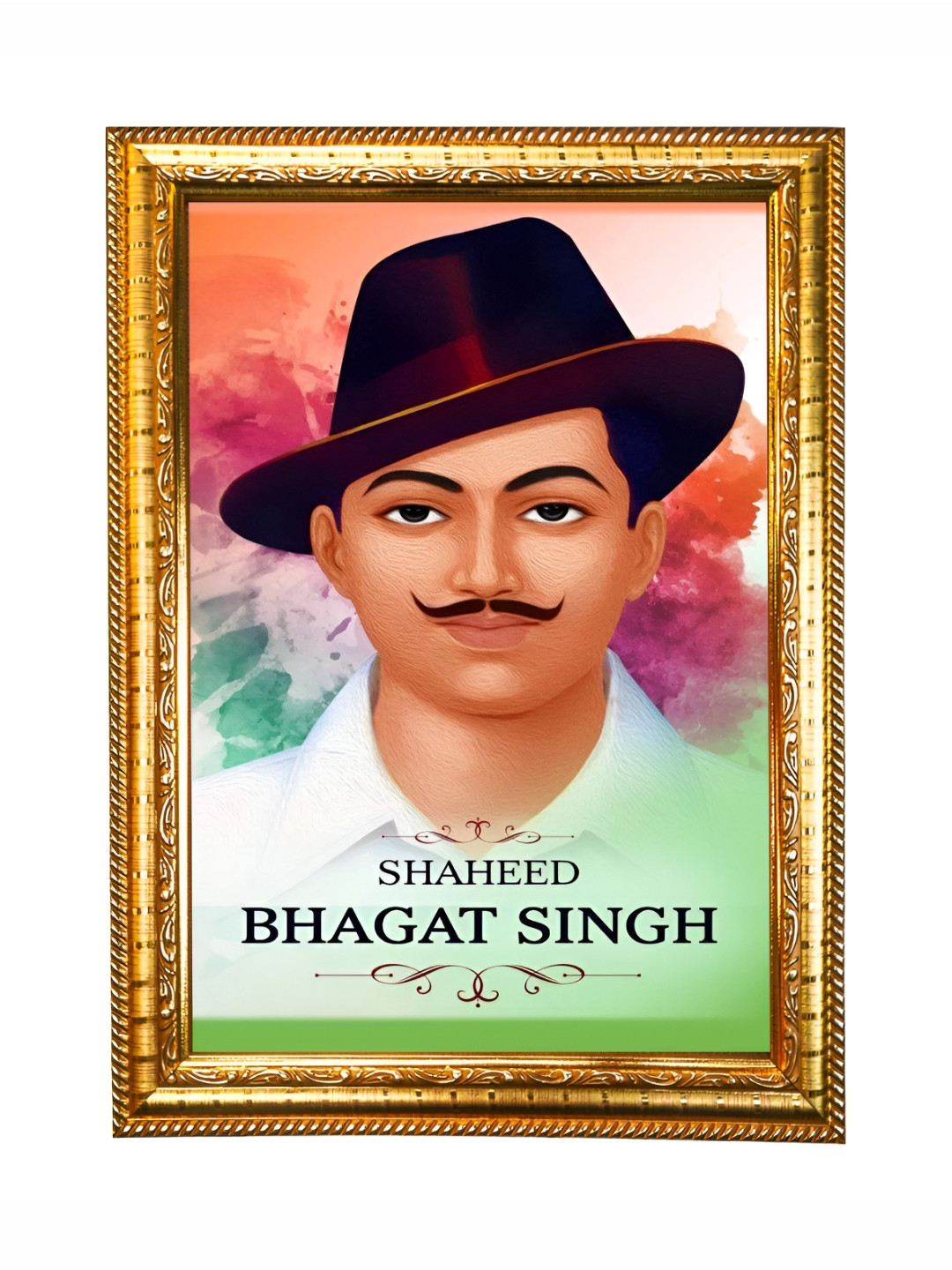 Hawai Gold-Toned Saheed Bhagat Singh Photo Wooden Photo Frame