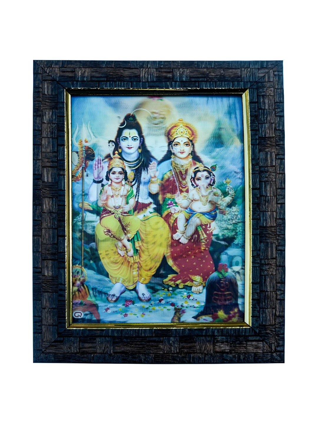 Hawai Blue & Black Shiv Pariva Religious Wooden Photo Frame