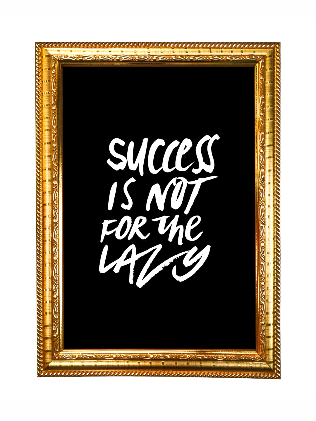 Hawai Black and Gold-Toned Motivational Quote Wooden Wall Photo Frame