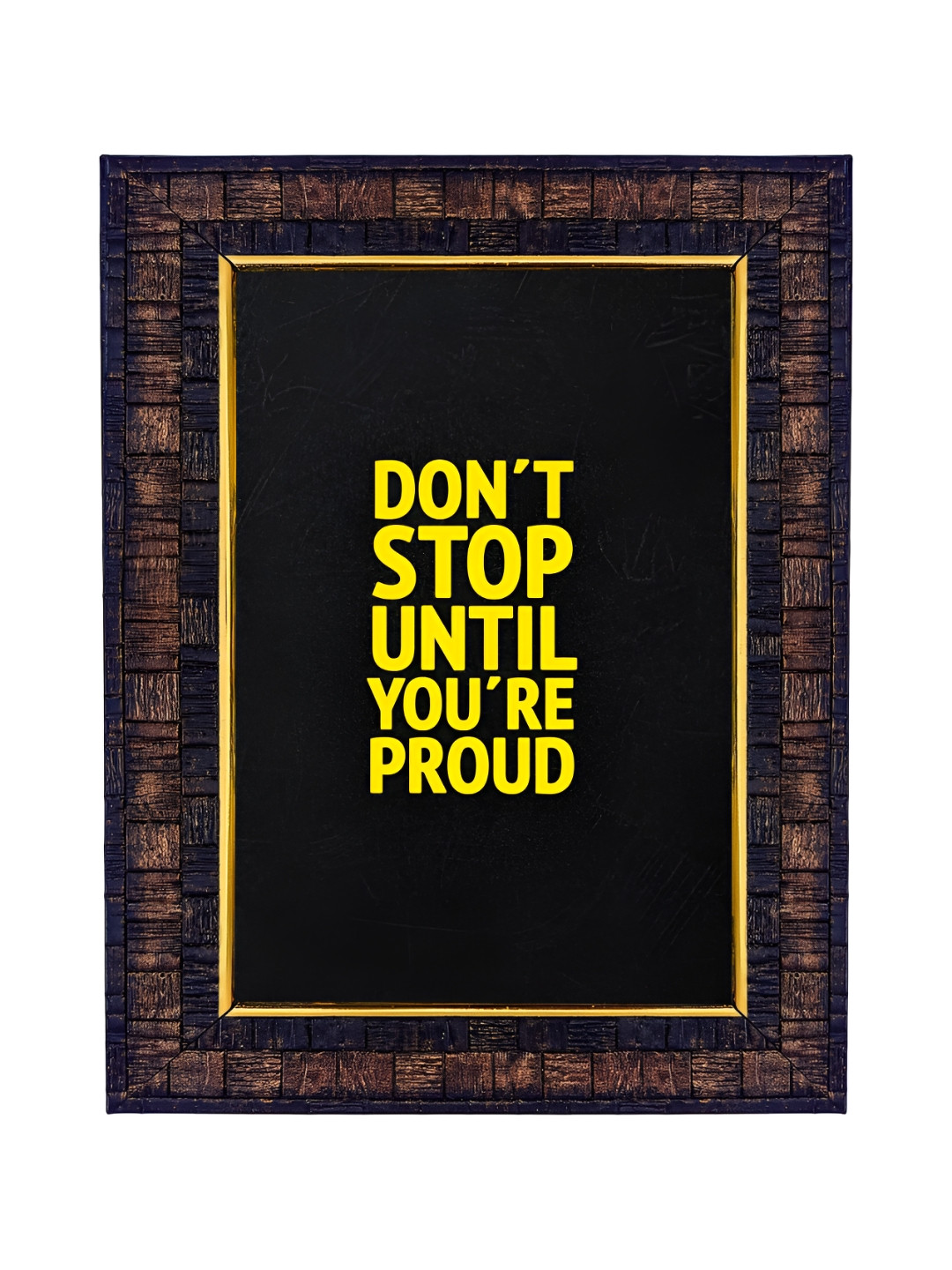 Hawai Black & Yellow Quote Printed Wooden Photo Frame