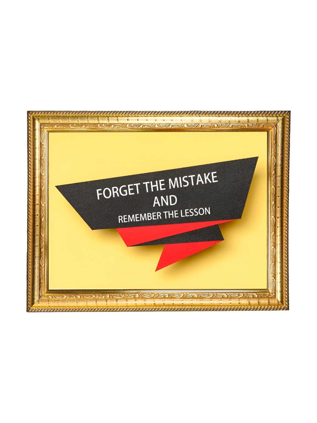 Hawai Gold Toned Motivational Quote Forget The Mistake and Remember The Lesson Photo Frame