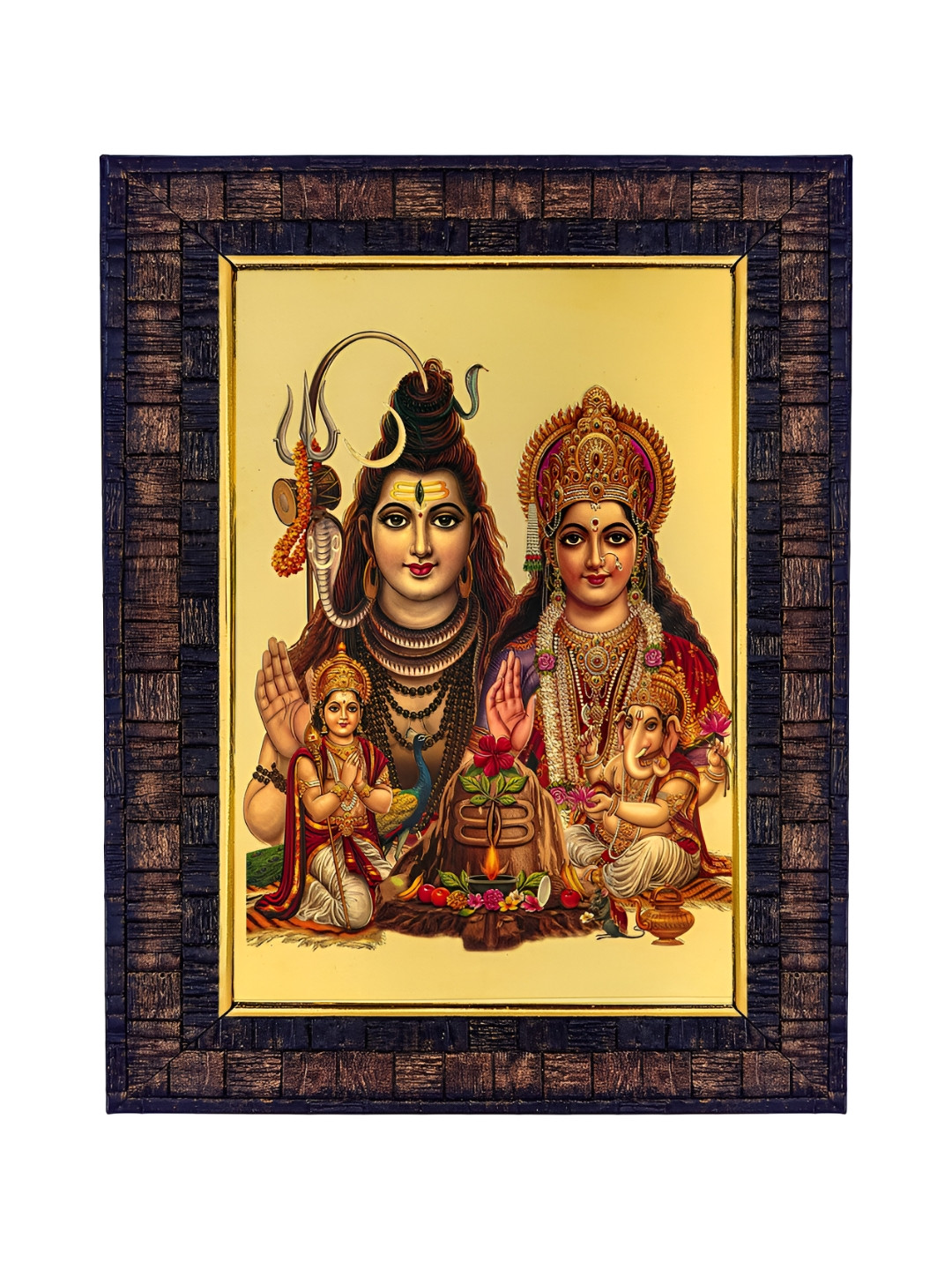 Hawai Gold-Toned Shiv Parivar Wall Hanging Religious Photo Frame
