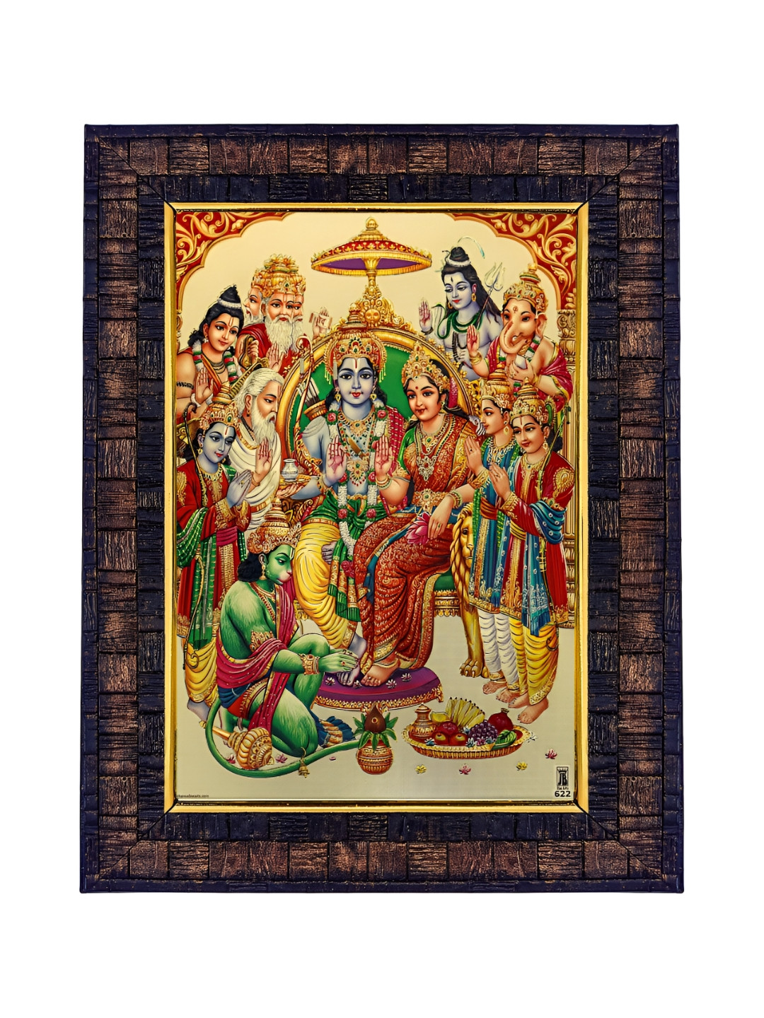 Hawai Gold-Toned Shree Ram Darbar Wooden Photo Frames