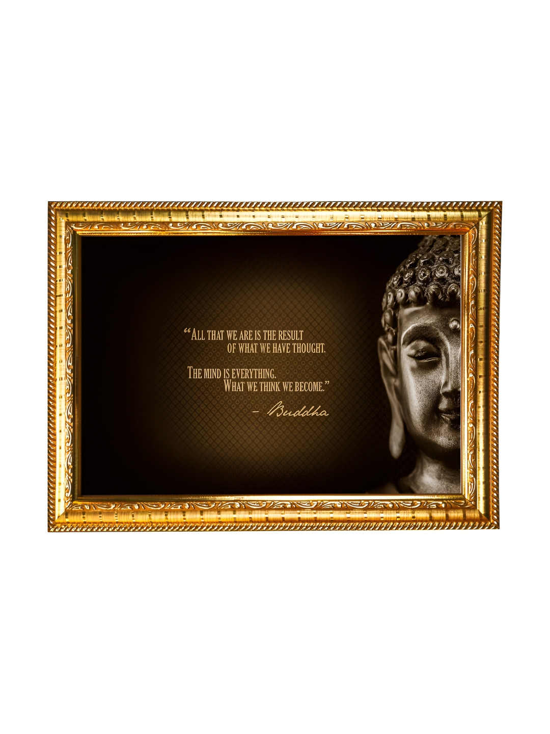Hawai Brown & Gold Toned Buddha Wooden Photo Frame
