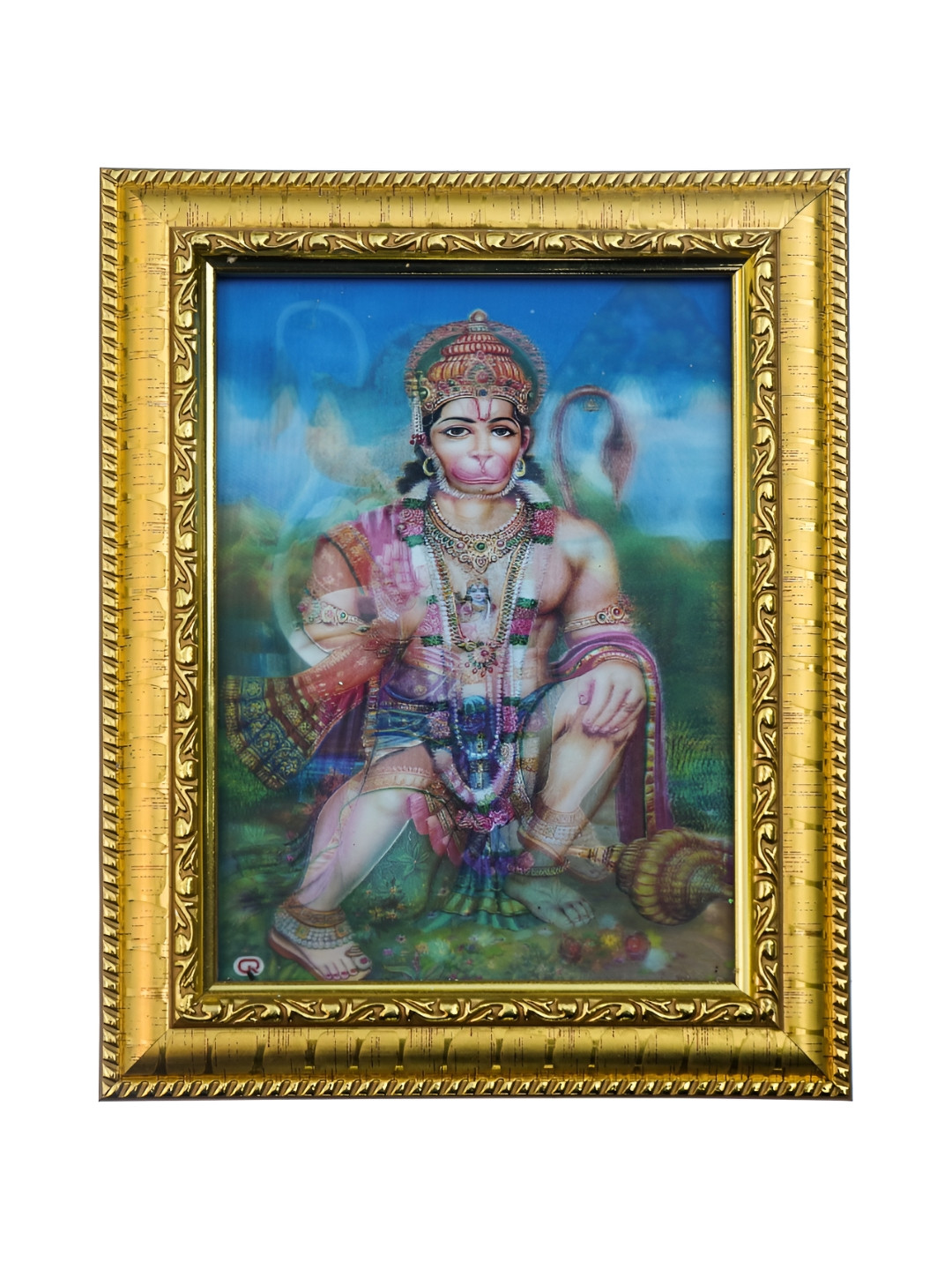 Hawai Blue & Grey Lord Hanuman Bajrangbali Wooden Photo Frame