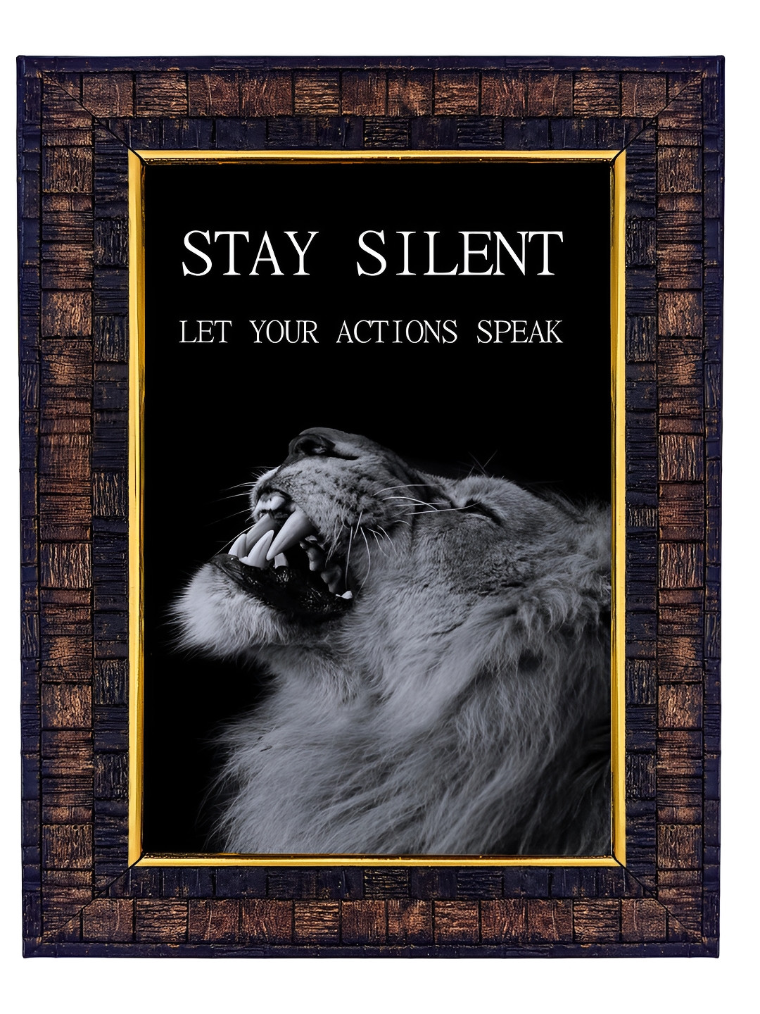 Hawai Black Motivational Quote Stay Silent Let Your Action Speak Wooden Photo Frame