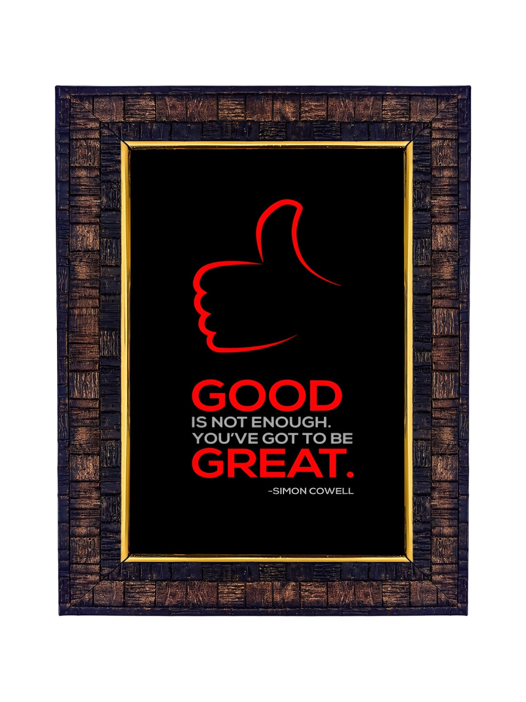 Hawai Black and Red Motivational Quote Wooden Wall Photo Frame