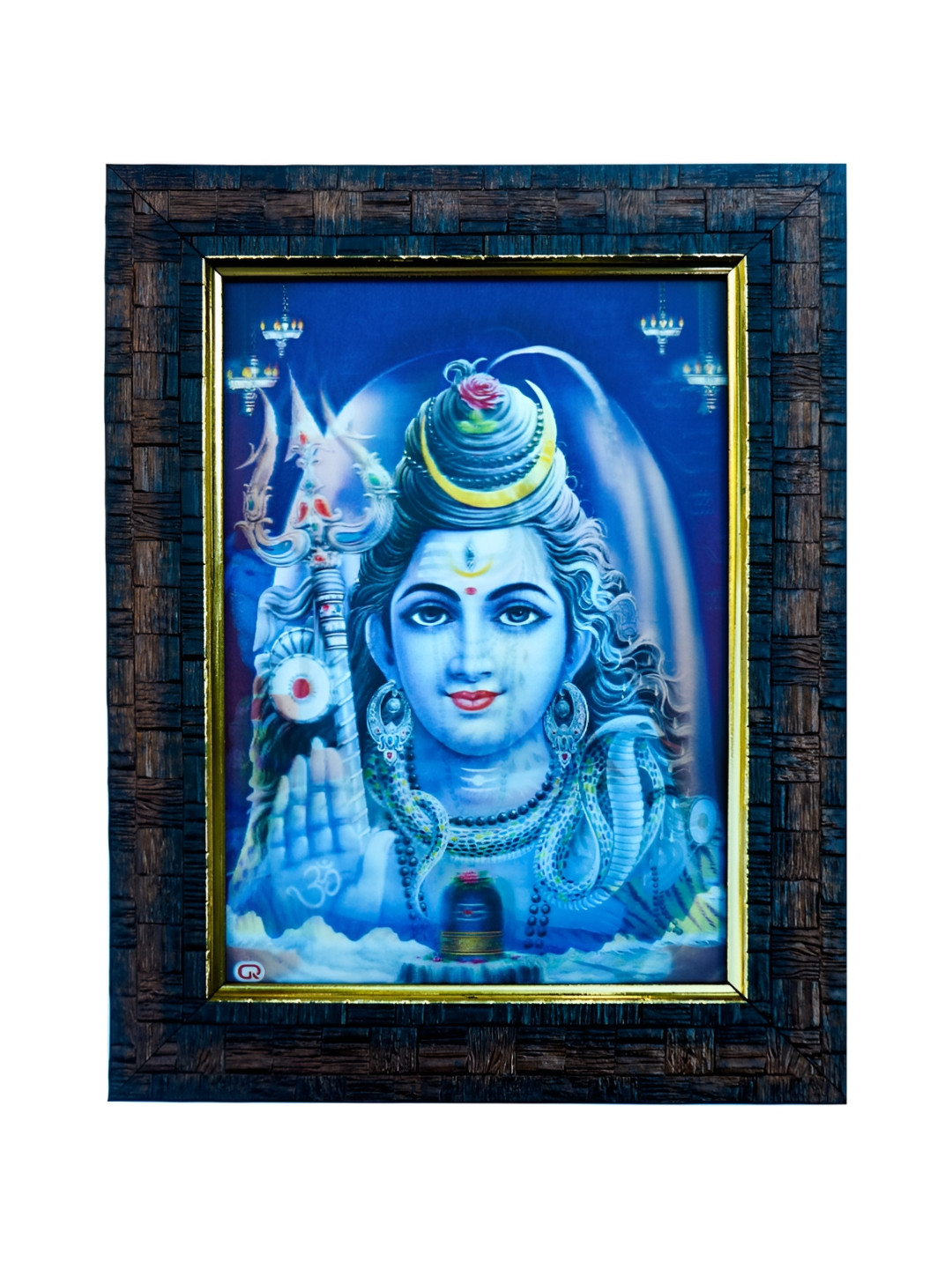 Hawai Blue & Black Lord Shiva Photo Religious Wooden Photo Frame