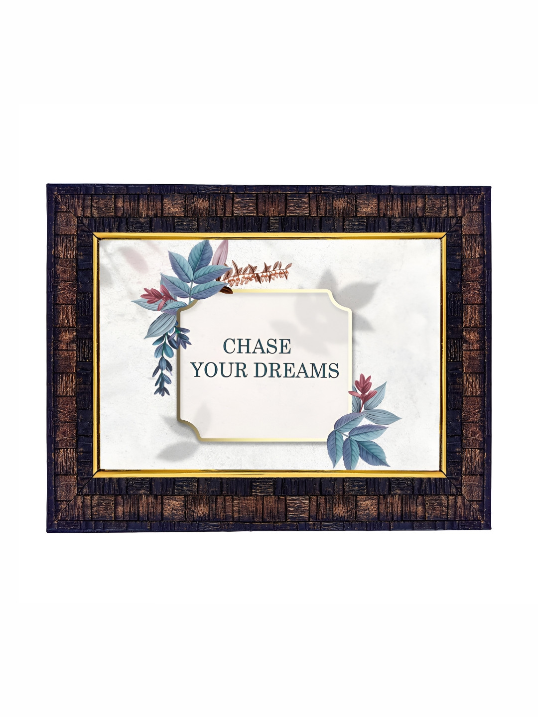 Hawai White and Brown Motivational Quote Wooden Wall Hanging Photo Frame