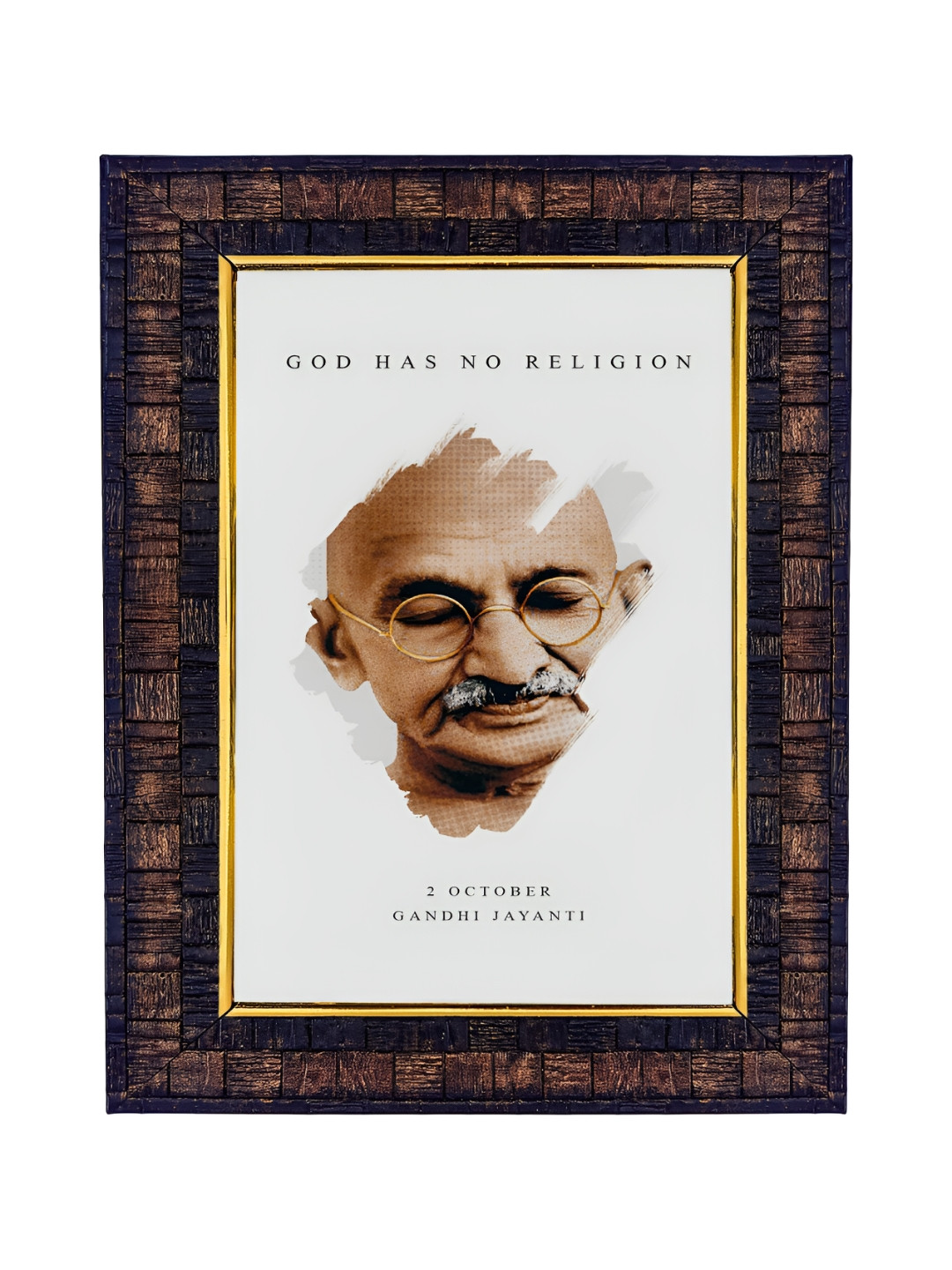 Hawai White & Brown Mohandas Karamchand Gandhi Wooden Photo Frame