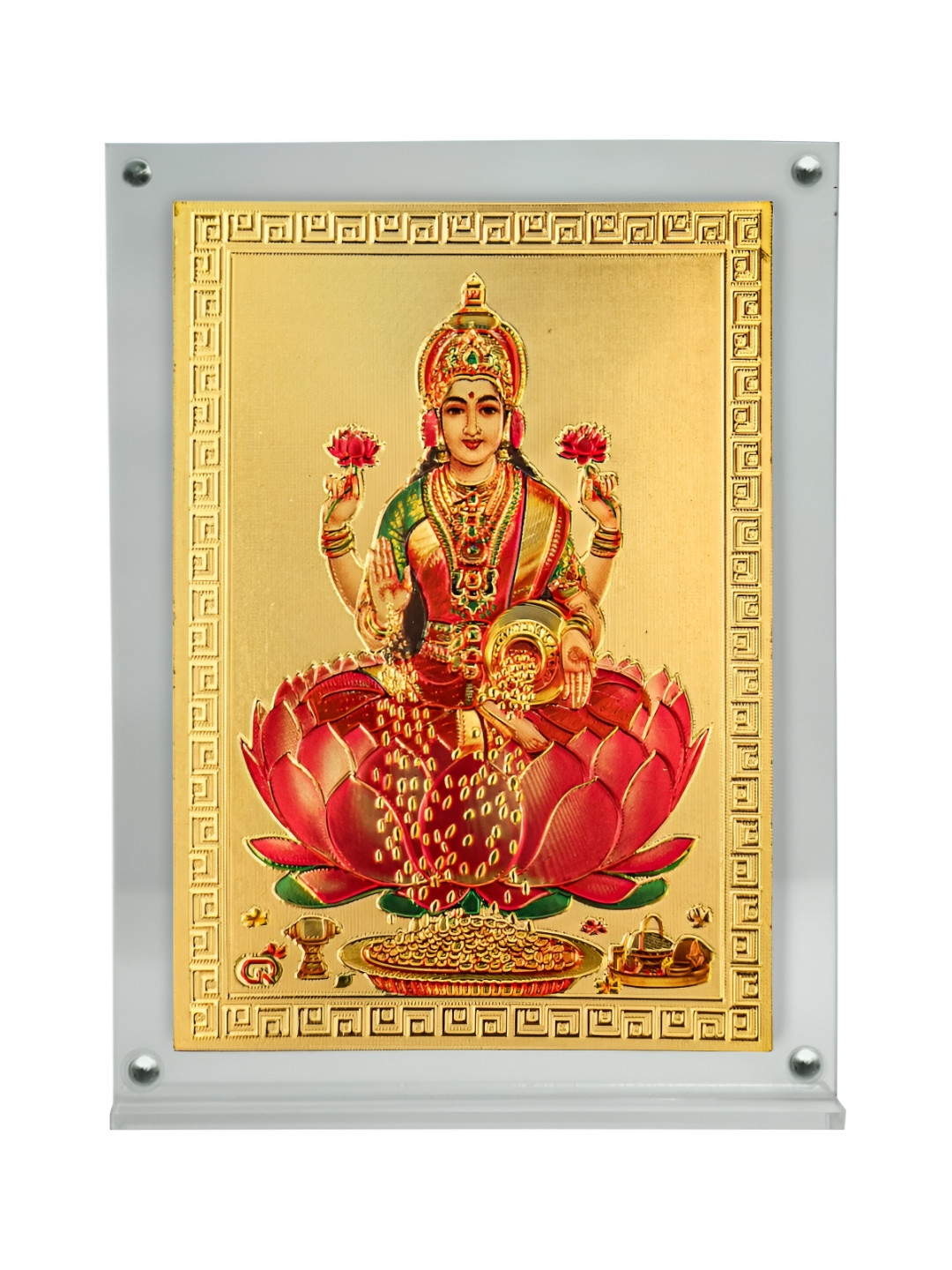 Hawai Gold-Toned Goddess Laxmi Photo Acrylic Photo Frame