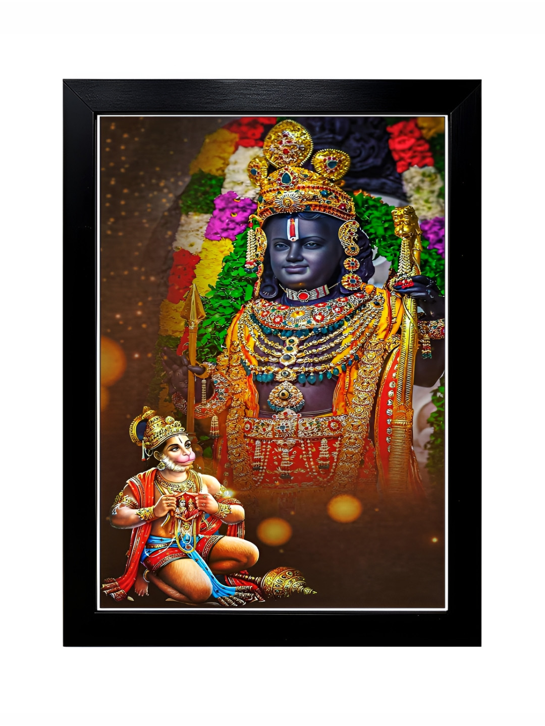 Hawai Gold-Toned and Black Ram Lalla Wooden Wall Photo Frame