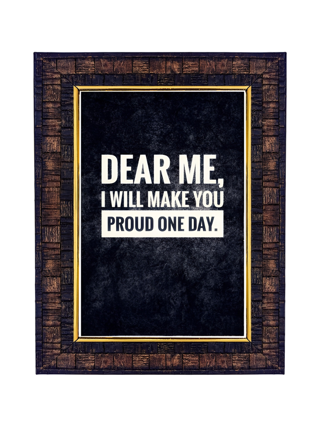 Hawai Black & Brown Motivational Quote Dear Me I Will You Proud One Day Wooden Photo Frame