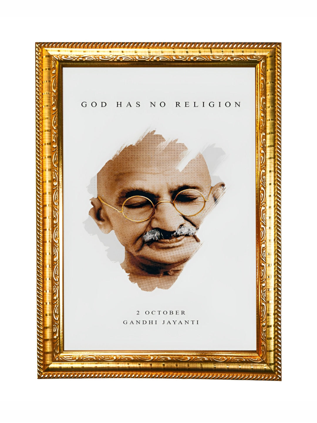 Hawai White & Beige Mohandas Karamchand Gandhi Wooden Photo Frame