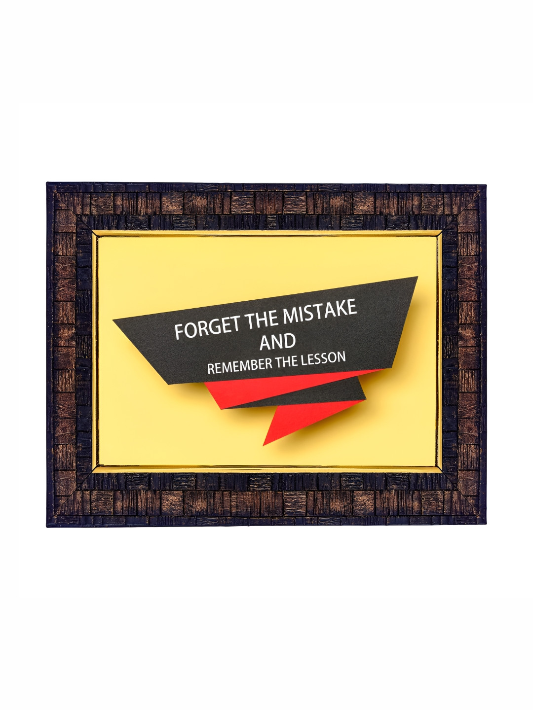 Hawai Yellow & Brown Wooden Motivational Quote Photo Frame