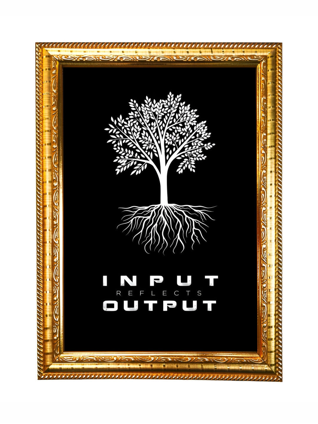 Hawai Black & White Tree Printed Wooden Wall Photo Frame