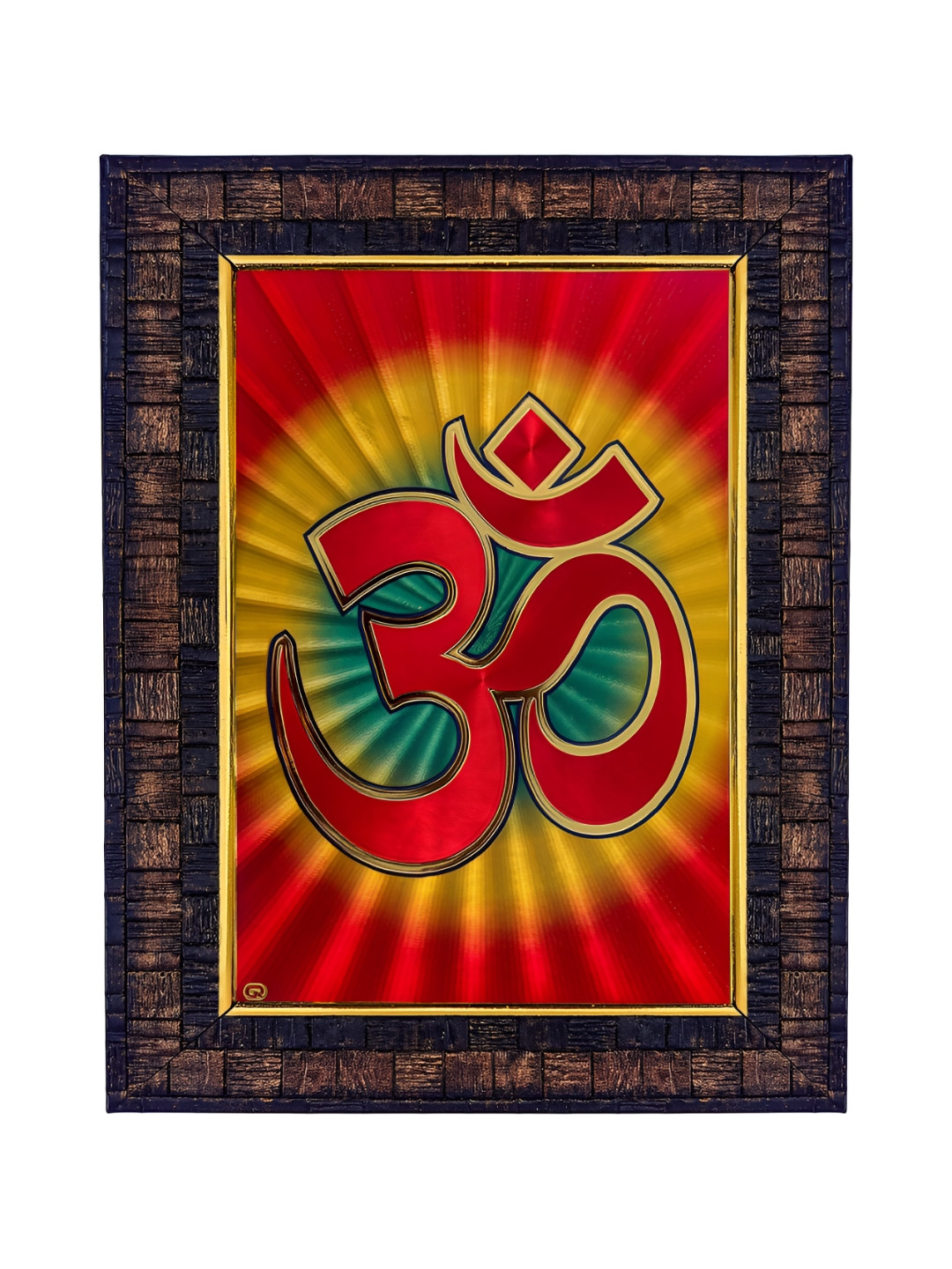 Hawai Gold-Toned Om Religious Wooden Photo Frame