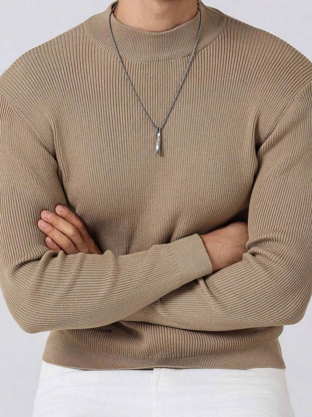 CLAFOUTIS Men Self Design Ribbed Sweatshirts