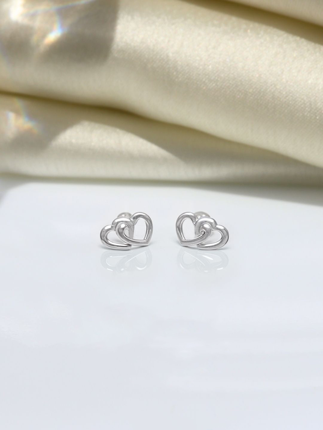 HighSpark 925 Sterling Silver Plating Heart Shaped Studs