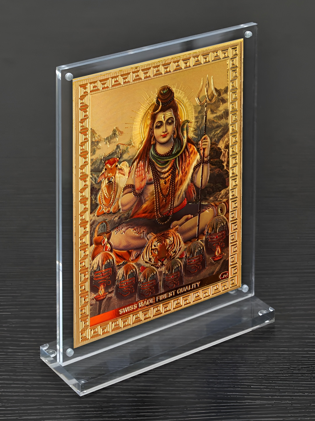 Hawai Gold-Toned & Red Acrylic Table Photo Frame