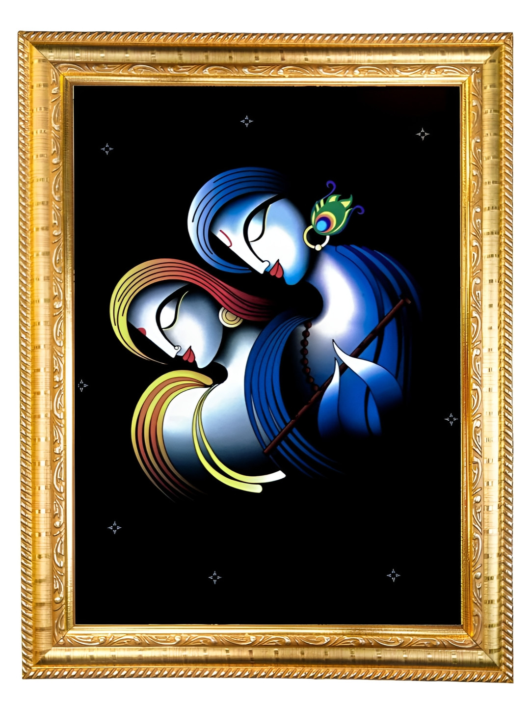 Hawai Gold Toned & Blue Radha Krishna Photo Frames