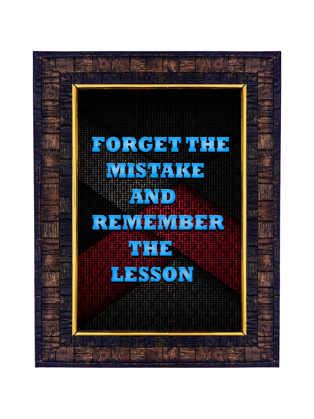 Hawai Black & Blue Motivational Quote Wooden Photo Frame
